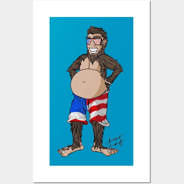 Patriotic Bigfoot Wall Art by GhostWorks